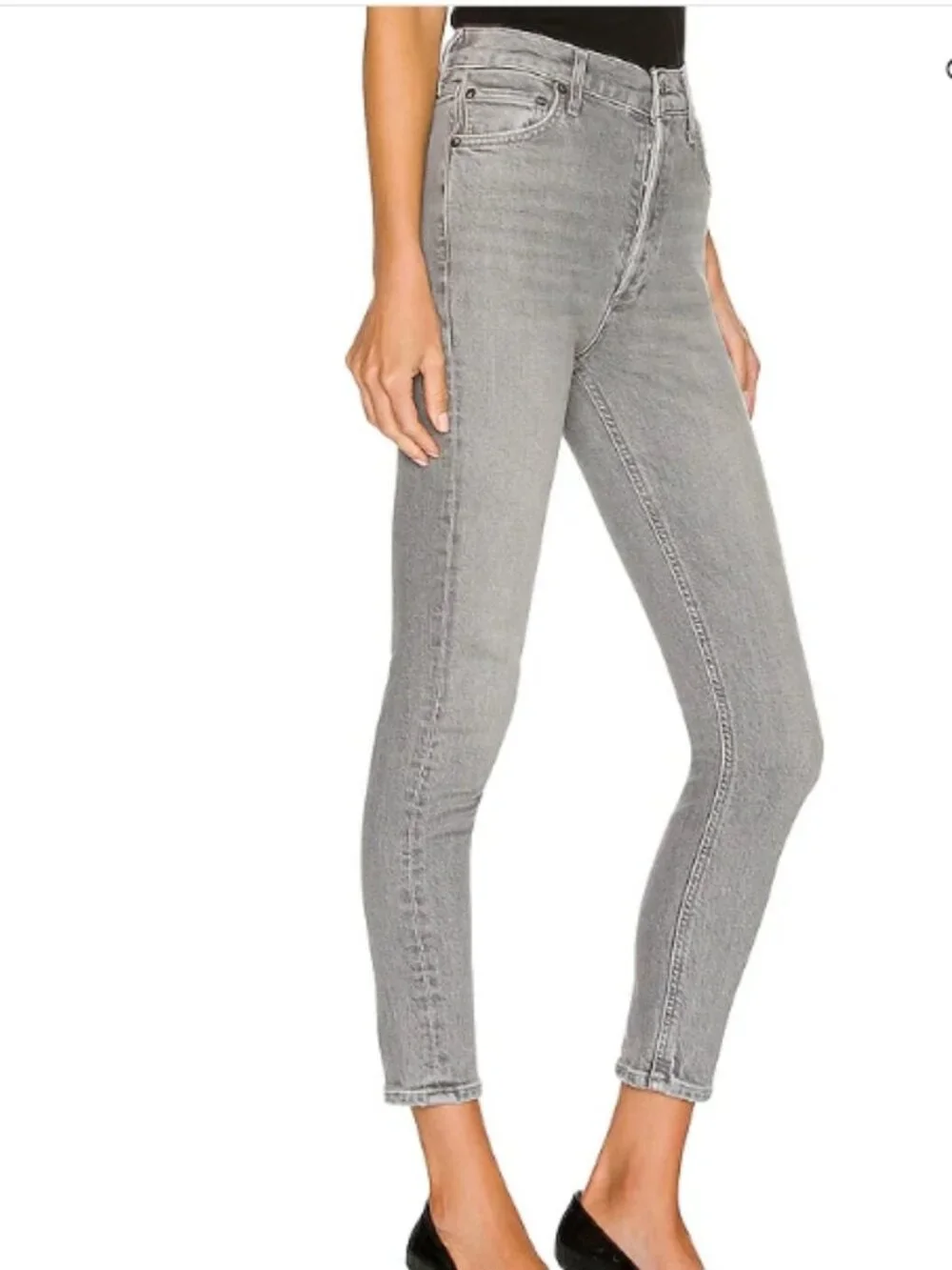 Like New! AGOLDIE Nico High Rise Slim Jeans Button Fly Organic Cotton Blend 24